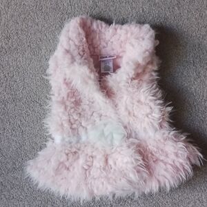 Little Lass Faux Pink Sheep Skin Vest